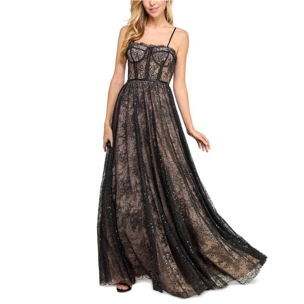 Say Yes to the Prom Womens Juniors Bustier Gown Dress, NWT